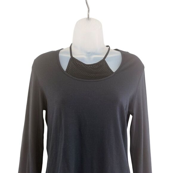 Akris Punto Knit Top Size 10 Cotton Mock Neck Black Pullover Back Zip - Picture 4 of 16